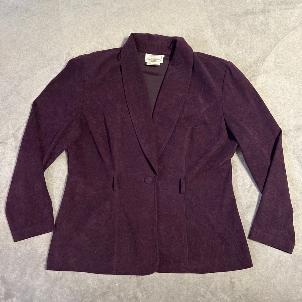 Vintage Purple Velvet Jacket Blazer Goth Witchy Whimsical Western Size 12 Large